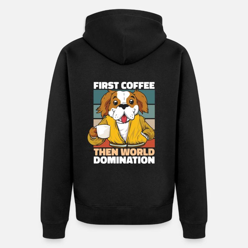 Café Yorkshire Terrier - Veste à capuche bio Premium Unisexe - noir