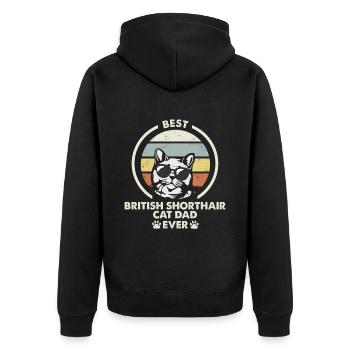 Cat Dad - British Shorthair Katze - Veste à capuche bio Premium Unisexe - noir - Dos - Nico (187cm)