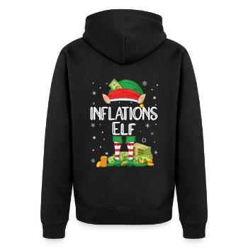 Inflation Elf Costume de Noël Costume Famille - Veste à capuche bio Premium Unisexe - noir - Dos - Nico (187cm)