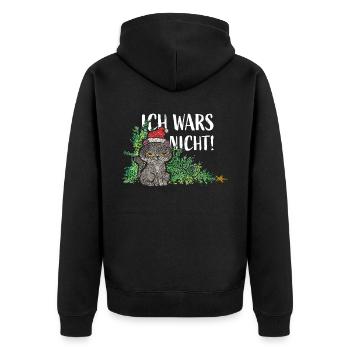 Katzen Christbaum Tannenbaum Anti Weihnachten - Unisex Premium Bio Zip Hoodie - Schwarz - Hinten - Nico (187cm)