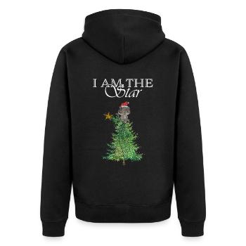 Chats Catmas Arbre de Noël Arbre de Noël Star - Veste à capuche bio Premium Unisexe - noir - Dos - Nico (187cm)