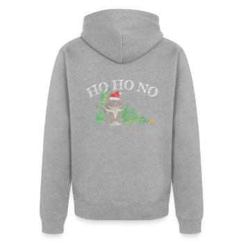 Weihnachtsmuffel Anti Weihnachten Katze Christbaum - Unisex Premium Bio Zip Hoodie - Grau meliert - Hinten - Nico (187cm)