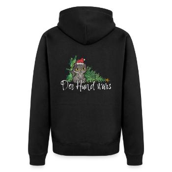 Weihnachtsmuffel Katzen Anti Christmas Xmas - Unisex Premium Bio Zip Hoodie - Schwarz - Hinten - Nico (187cm)