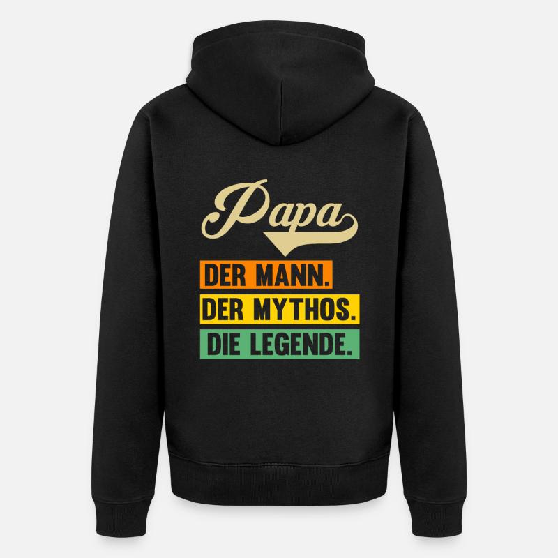 Vater Papi Papa - Unisex Premium Bio Zip Hoodie - Schwarz