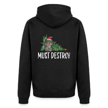 Anti Chats de Noël Sapin de Noël - Veste à capuche bio Premium Unisexe - noir - Dos - Nico (187cm)