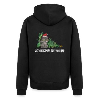 Cat Cats Christmas Tree Christmas Tree Tomcat - Unisex Premium Organic Zip Hoodie - black - Back - Nico (187cm)