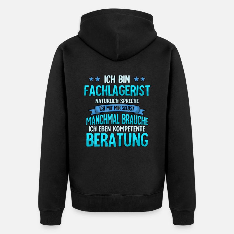 Fachlagerist - Unisex Premium Bio Zip Hoodie - Schwarz