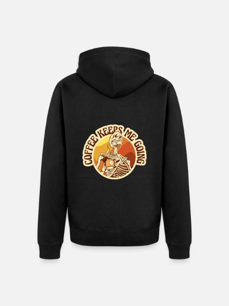Coffee - Coffee keeps me going - Unisex Premium Organic Zip Hoodie - black