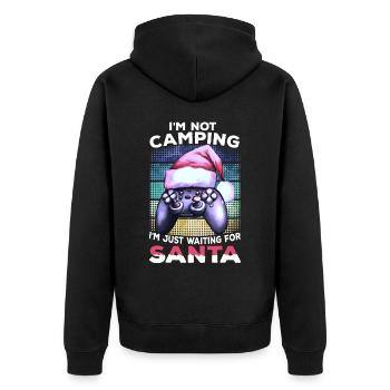 Gambler Chapeau de Noël Gamer Slogan Cadeau de jeu - Veste à capuche bio Premium Unisexe - noir - Dos - Nico (187cm)
