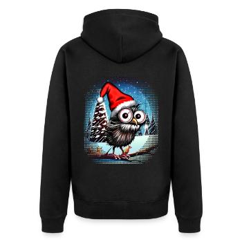 Chouette de Noël Hibou Hibou Cadeau de Noël - Veste à capuche bio Premium Unisexe - noir - Dos - Nico (187cm)