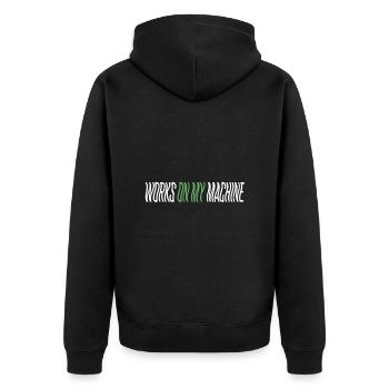 Programmer - works on my machine - Unisex Premium Organic Zip Hoodie - black - Back - Nico (187cm)