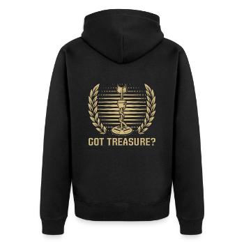 Metal Detecting Got Treasure Detectors Detectorist - Unisex Premium Bio Zip Hoodie - Schwarz - Hinten - Nico (187cm)