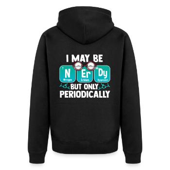 Nerd Periodensystem - Unisex Premium Bio Zip Hoodie - Schwarz - Hinten - Nico (187cm)