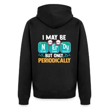 Nerd Periodensystem - Unisex Premium Bio Zip Hoodie - Schwarz - Hinten - Nico (187cm)