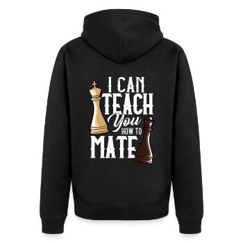 Chess players Chess - Unisex Premium Organic Zip Hoodie - black - Back - Nico (187cm)