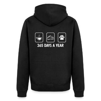 365 jours par an - Patte de chien - Montagne - - Veste à capuche bio Premium Unisexe - noir - Dos - Nico (187cm)