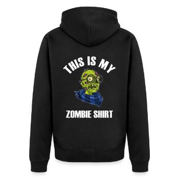Ceci est ma chemise zombie - Veste à capuche bio Premium Unisexe - noir - Dos - Nico (187cm)