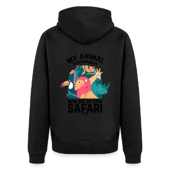 Safari - Veste à capuche bio Premium Unisexe - noir - Dos - Nico (187cm)