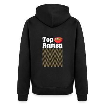Ramen - Unisex Premium Bio Zip Hoodie - Schwarz - Hinten - Nico (187cm)