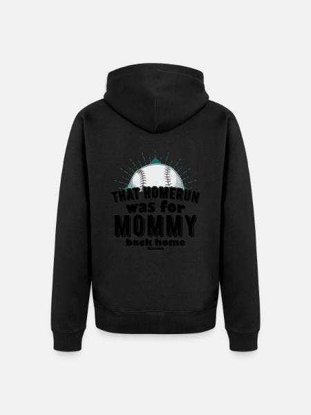 Mom Baseball - Unisex Premium Organic Zip Hoodie - black