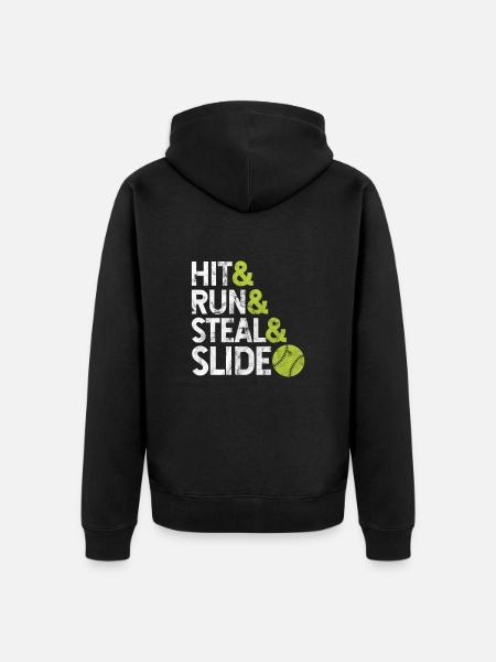 Softball - Unisex Premium Organic Zip Hoodie - black