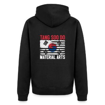 Tang Soo Do Arts Martiaux Karaté Combattant Coréen - Veste à capuche bio Premium Unisexe - noir - Dos - Nico (187cm)