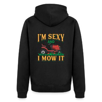 Je suis sexy et je tonds ça Lawn Care Ride On M - Veste à capuche bio Premium Unisexe - noir - Dos - Nico (187cm)