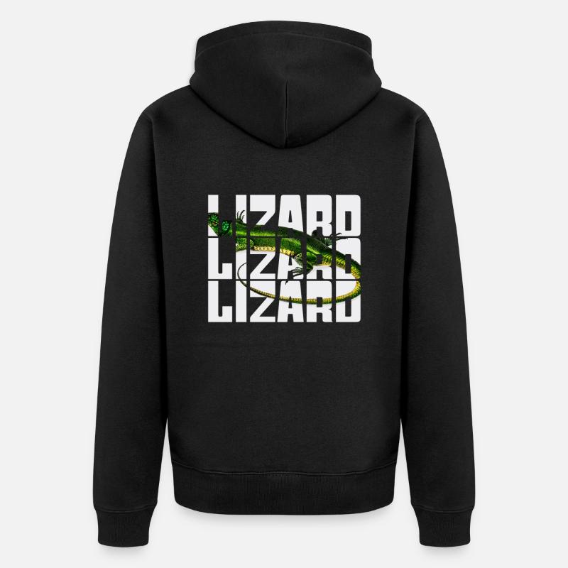 Eidechse - Unisex Premium Bio Zip Hoodie - Schwarz