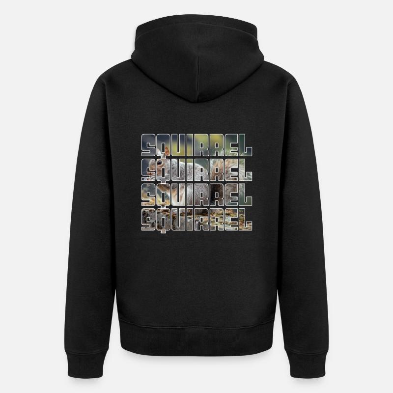Eichhörnchen - Unisex Premium Bio Zip Hoodie - Schwarz