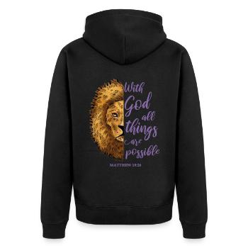 Citation pertinente Léo - Veste à capuche bio Premium Unisexe - noir - Dos - Nico (187cm)