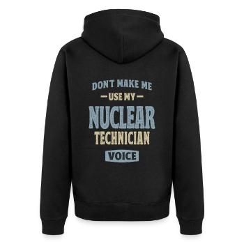 Technicien nucléaire Profession Travailleur d’anniversaire - Veste à capuche bio Premium Unisexe - noir - Dos - Nico (187cm)