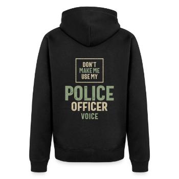 Polizist Beruf Beruf Geburtstagsarbeiter - Unisex Premium Bio Zip Hoodie - Schwarz - Hinten - Nico (187cm)
