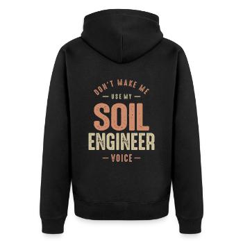 Soil Engineer Job Occupation Birthday Worker - Unisex Premium Organic Zip Hoodie - black - Back - Nico (187cm)
