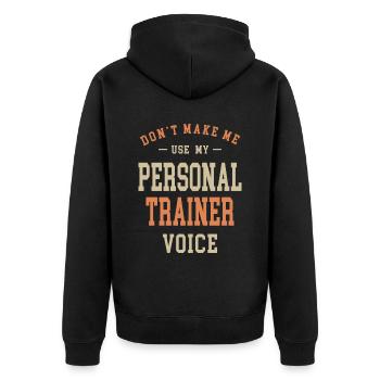 Personal Trainer Job Occupation Birthday Worker - Unisex Premium Organic Zip Hoodie - black - Back - Nico (187cm)