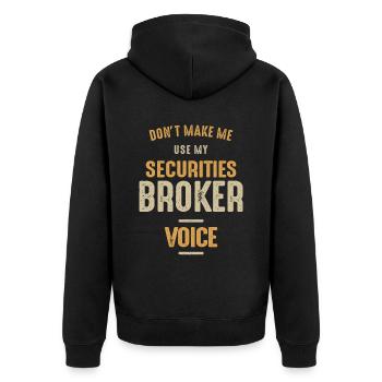 Wertpapiermakler Job Beruf Geburtstagsarbeiter - Unisex Premium Bio Zip Hoodie - Schwarz - Hinten - Nico (187cm)