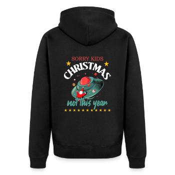 Christmas Santa Claus UFO - Unisex Premium Organic Zip Hoodie - black - Back - Nico (187cm)