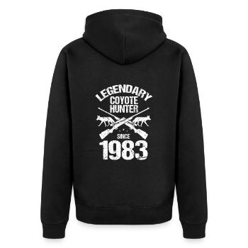 Capture de coyotes et conception de chasseur de coyotes - Veste à capuche bio Premium Unisexe - noir - Dos - Nico (187cm)