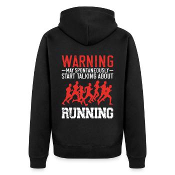 Running Runner Half Marathon - Unisex Premium Organic Zip Hoodie - black - Back - Nico (187cm)