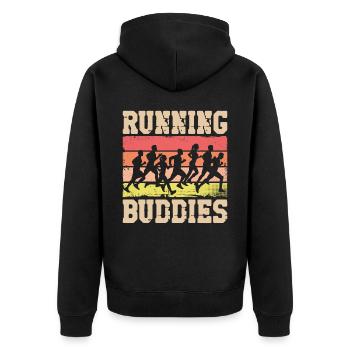 Running Runner Semi-Marathon - Veste à capuche bio Premium Unisexe - noir - Dos - Nico (187cm)