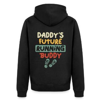Running Runner Half Marathon Papa - Veste à capuche bio Premium Unisexe - noir - Dos - Nico (187cm)