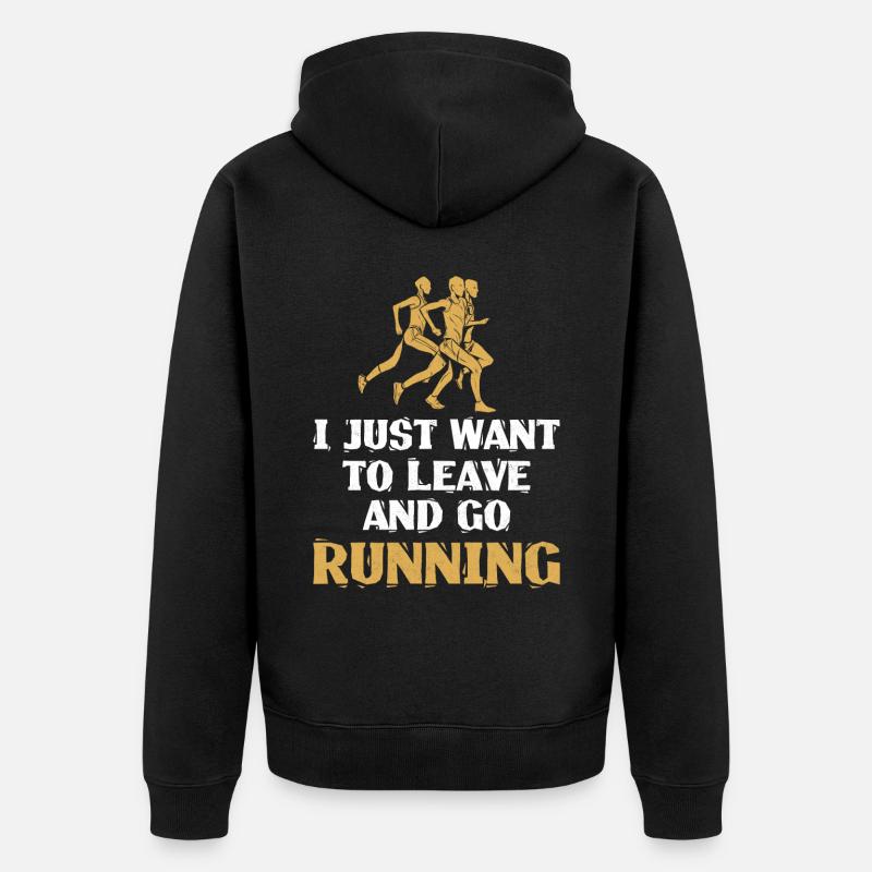 Running Runner Semi-Marathon - Veste à capuche bio Premium Unisexe - noir