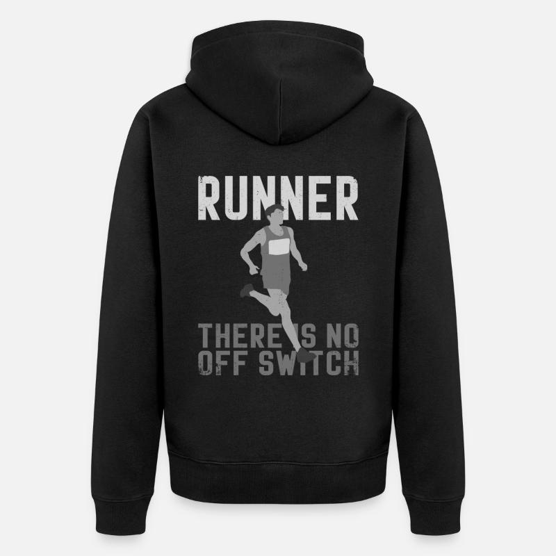 Running Runner Half Marathon - Unisex Premium Bio Zip Hoodie - Schwarz