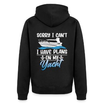 Malheureusement, je ne peux pas avoir de plans pour mon yacht - Veste à capuche bio Premium Unisexe - noir - Dos - Nico (187cm)