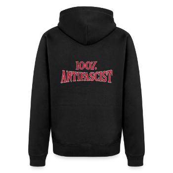 Punk Rock Anti-racism, against racism - Unisex Premium Organic Zip Hoodie - black - Back - Nico (187cm)