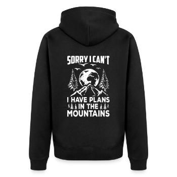 Je ne peux malheureusement pas j’ai des projets en montagne - Veste à capuche bio Premium Unisexe - noir - Dos - Nico (187cm)