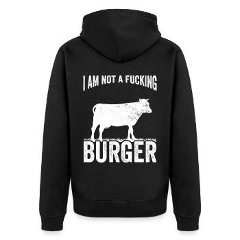 Animal lover animal rights activist vegan vegetarian - Unisex Premium Organic Zip Hoodie - black - Back - Nico (187cm)