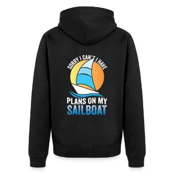 I have plans on my sailboat hobby sorry - Unisex Premium Organic Zip Hoodie - black - Back - Nico (187cm)