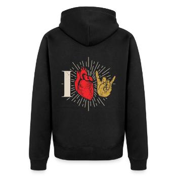 Rock and Roll Death Metal, Heavy Rock, Hard Metal - Veste à capuche bio Premium Unisexe - noir - Dos - Nico (187cm)