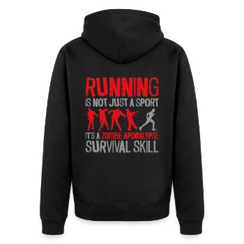 Running Runner Semi-Marathon - Veste à capuche bio Premium Unisexe - noir - Dos - Nico (187cm)