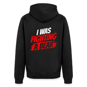 I have struggled with a bear recovery patient - Unisex Premium Organic Zip Hoodie - black - Back - Nico (187cm)